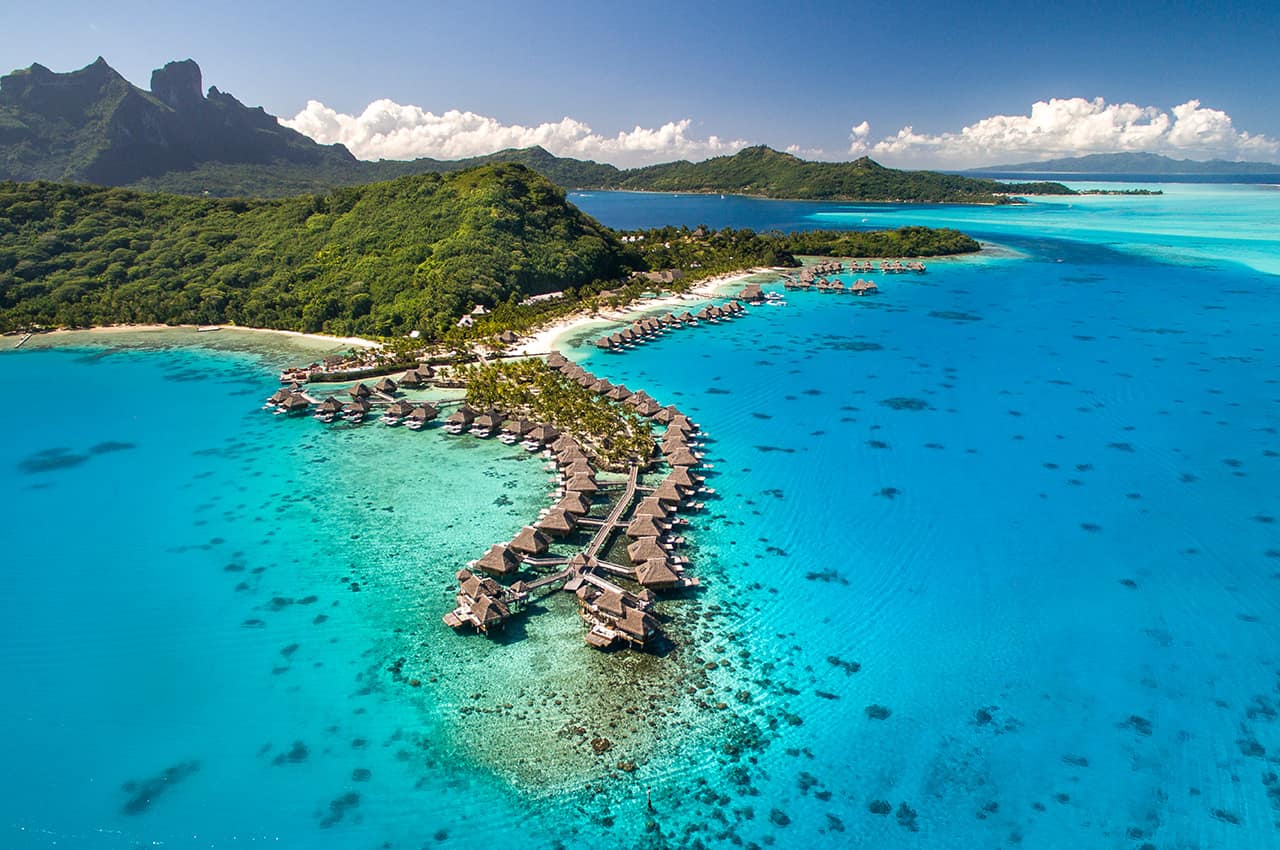Vista aérea no Conrad Bora Bora Nui